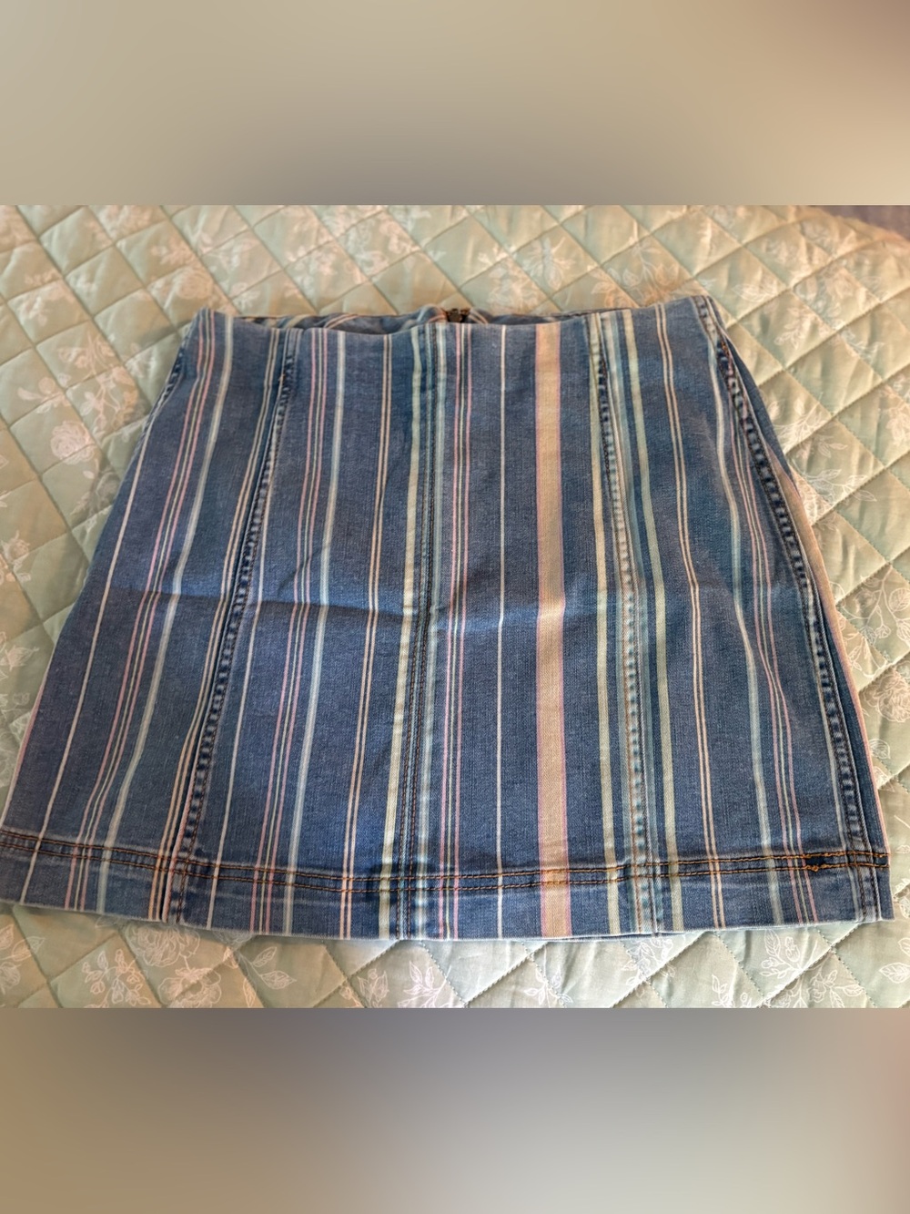 wild fable Blue Striped Denim Mini Skirt